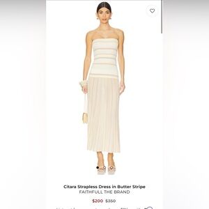 Faithfull the Brand Citara Strapless Maxi Dress in Butter Stripe